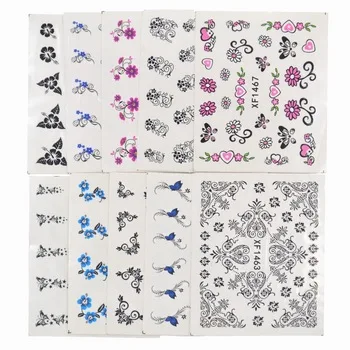 YZWLE 50 Sheets Mixed Styles DIY Decals Nails Art Water Transfer Printing Stickers For Nails Salon