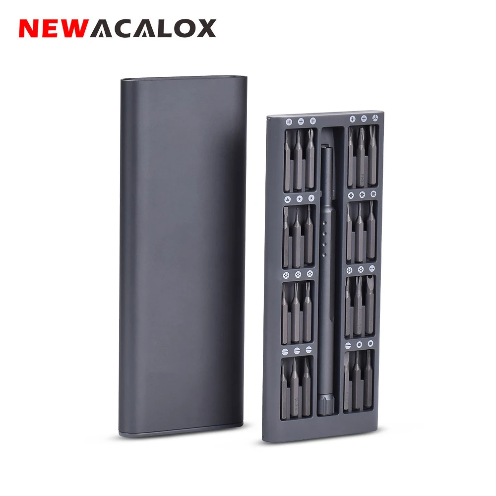 

NEWACALOX Precision Screwdriver Set with 24 Magnetic Screwdriver Bits Torx Screw Driver Repair Tools Mobile Phones Watch Glasses