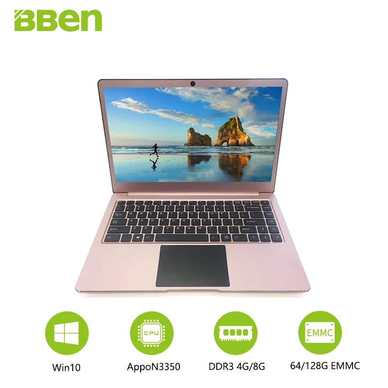 14.1inch windows10 laptop computer Intel celeron N3450 Apollo Lake 4GB/64GB EMMC +SSD M.2 128GB/256GB optional quad cores FHD