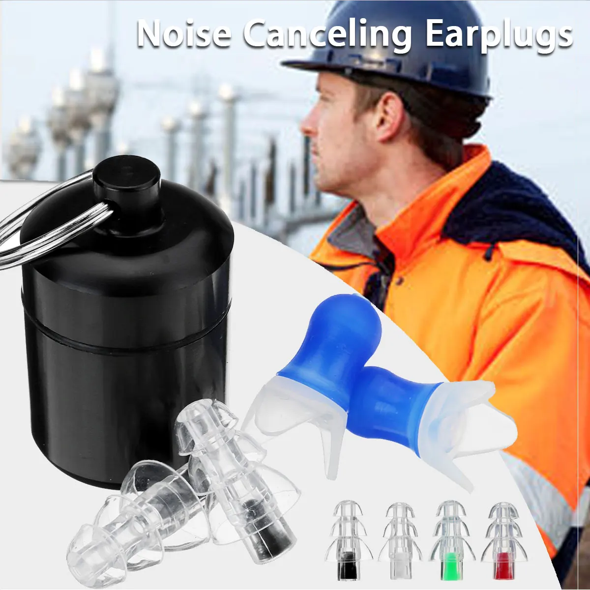 

Safurance 2Pcs Noise Cancelling Earplugs Hearing Protection Reusable Silicone Ear Plugs For Sleep Concerts Musician Bar Drummer