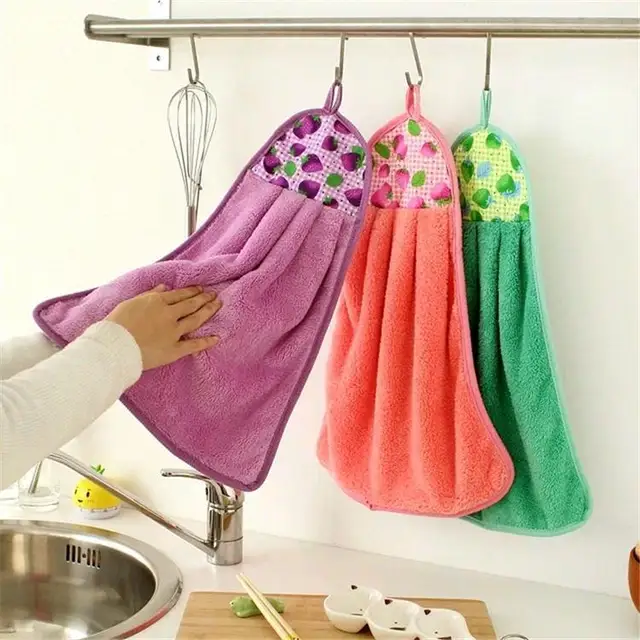 New Creative Hand Towels Coral velvet Thickening Super Absorbent Hanging kitchen Towel Quality 3 New Creative Hand Towels Coral velvet Thickening Super Absorbent Hanging kitchen Towel Quality 3