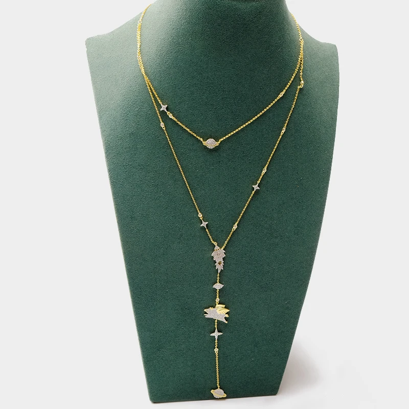 

Local focal silver 925 Little flying pig rocket star necklace
