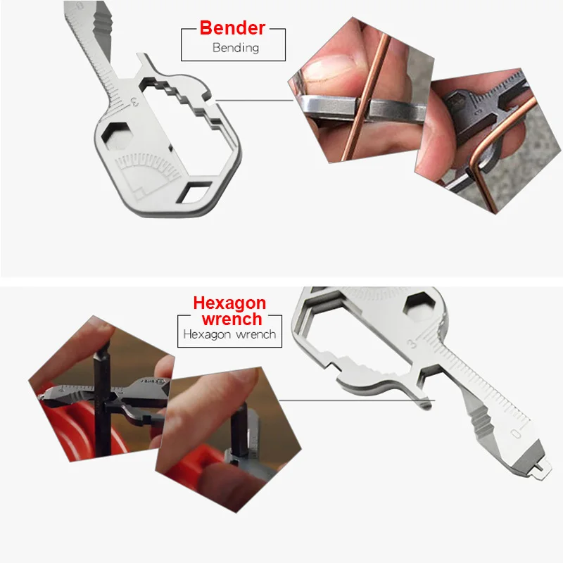 

24 in 1 Outdoor Multifunctional Tool Key Wrench Screwdriver Box Opener Wire Cut Tool for Camping HUG-Deals
