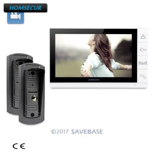 

HOMSECUR 9" Wired Video&Audio Home Intercom+Ultra-large Screen Monitor 2C1M