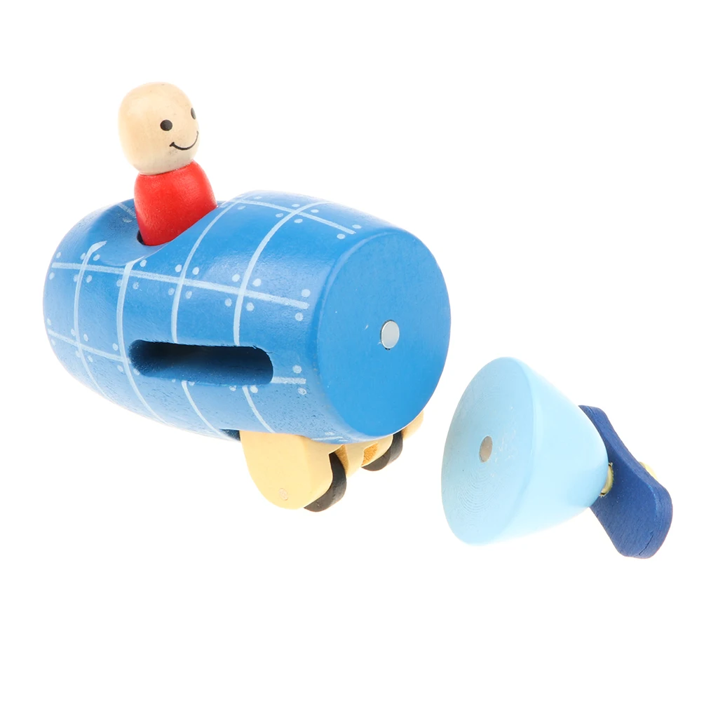 3Pcs DIY Wooden Toys Assembled Magnetic Aircraft Model for Kids Toddlers Educational Toy Gift, Plane, Rocket, Helicopter