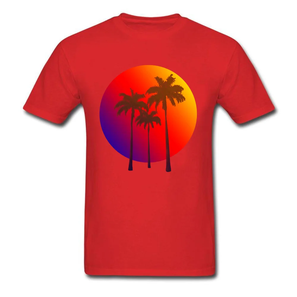 TROPICAL ISLAND Birthday Tops & Tees Short Sleeve for Men Pure Cotton Father Day Crew Neck T-Shirt Geek Clothing Shirt Hot Sale TROPICAL ISLAND red