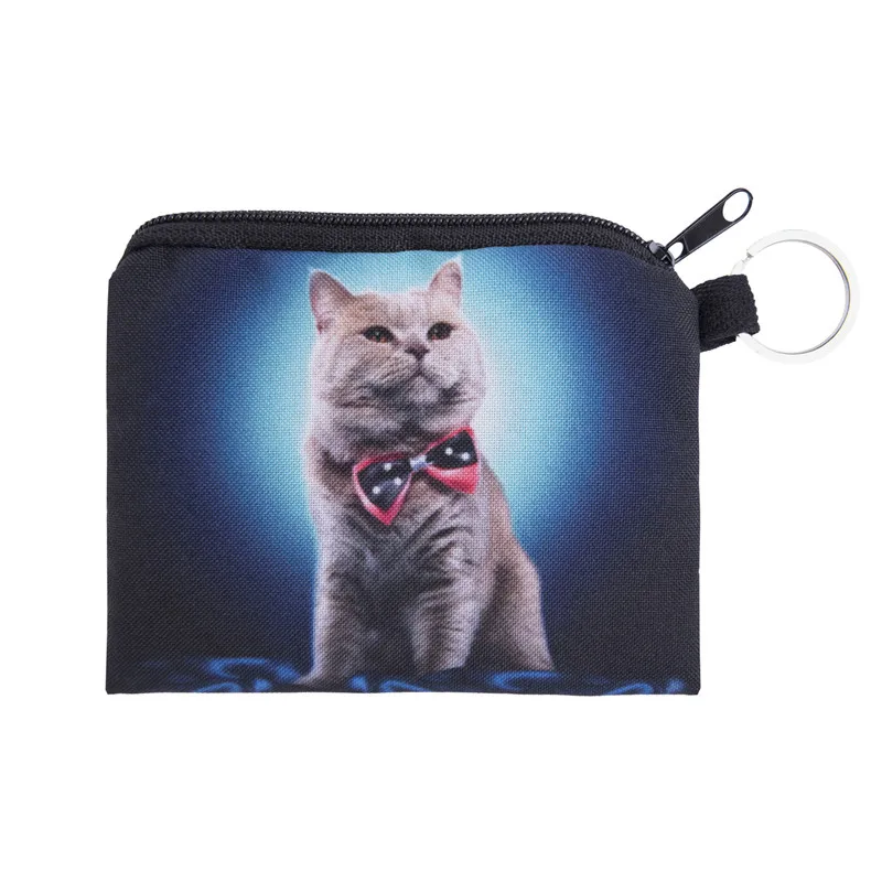 

Blue Bow Women Coin Purses Cute Girl Mini Bag Key Ring Case Zipper Wallet Lovely CD 3d print Pouch Change Purse wholesaleCP4057