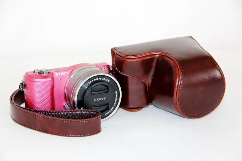 High Quality 6 Colors Leather Camera Bag Case For Sony A5000 A5100 NEX