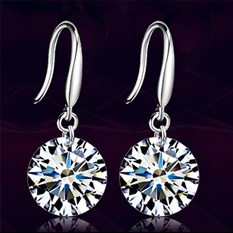 

Luxury Shinning White Rhinestone Studs Earrings Attractive Geometric Jewelry For women Fashion Earrings E082