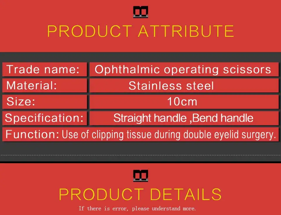 Tesoura de Aço Oftálmica Tesoura Operacional Aureate Handle Fine Sharp Instrumentos Cirúrgicos 10 Centímetros Micro Inoxidável Expresso Corte 4 High Quality Beleza e saúde
