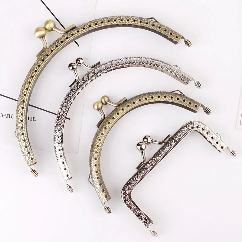 

Arched mouth gold square embossed handmade cloth DIY bronze size material handle lug bag accessories Jinkou