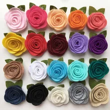 Ручная работа, войлок, цветок розы, сделай сам, для маленьких девочек, аксессуары для волос, повязка на голову для малышей, повязка для волос, украшения, 4 см, реквизит для фотосессии, 20 шт./лот