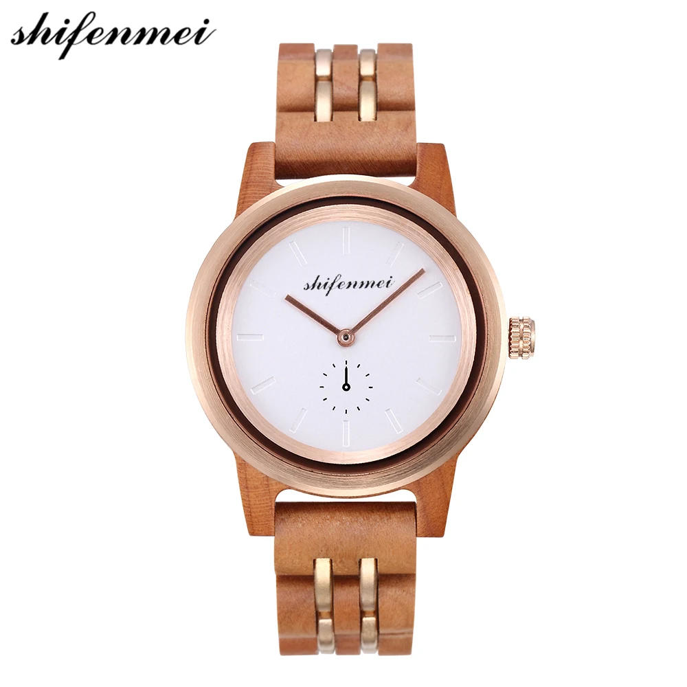 

Shifenmei Women Watches Luxury Chronograph Date Quartz Watch Luxury Versatile Ladies Wooden Timepieces Accept Logo Drop Shipping