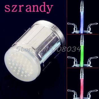

Temperature Sensor 3 Color No Battery Water Tap Faucet RGB Glow Shower LED Light S08 Wholesale&DropShip