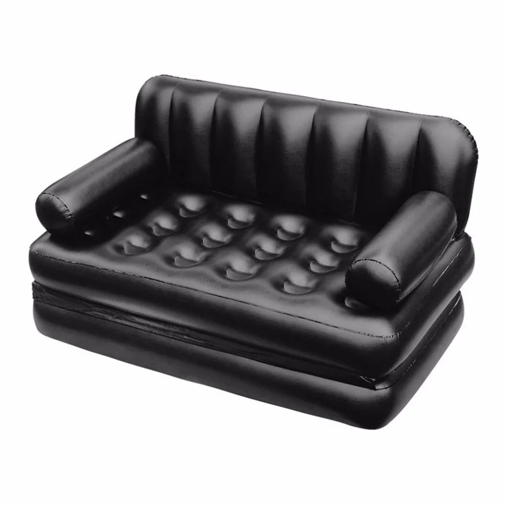 Inflatable Double Sofa Air Cushion Folding Bed Couch Blow Up Mattress Lazy Recliner Sofa Comfortable Lounger With Pump Inflatable Double Sofa Air Cushion Folding Bed Couch Blow Up Mattress Lazy Recliner Sofa Comfortable Lounger With Pump