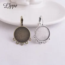 30 шт. античная бронза 20 мм кабошон основа серьги соединители серьги крючки заготовки оправы Французский рычаг Серьги база назад