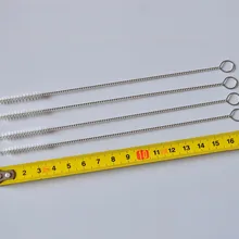 100 шт/партия соломенная Чистящая Щетка 17 см длинная из нержавеющей стали промывка питьевой трубы соломы щетки щетка для чистки