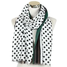 New Fashion White Navy Polka Dot Scarf Shawl For Women Ladies Long Wrap Scar New Fashion White Navy Polka Dot Scarf Shawl For Women Ladies Long Wrap Scar