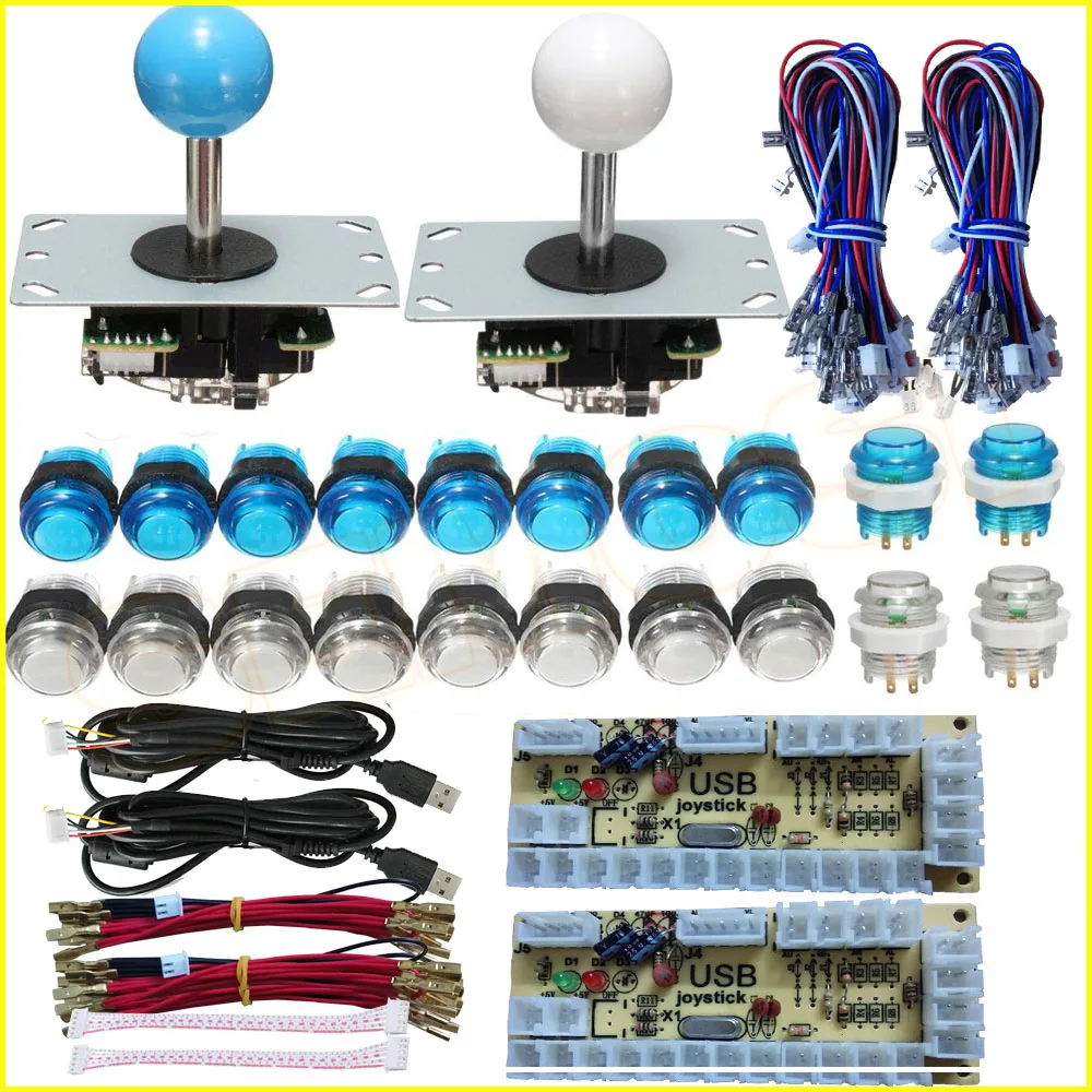 

Arcade DIY LED Kit with Zero Delay USB Encoder To PC Arcade Games 8 Way Joystick + 5V LED Illuminated Arcade Push Buttons