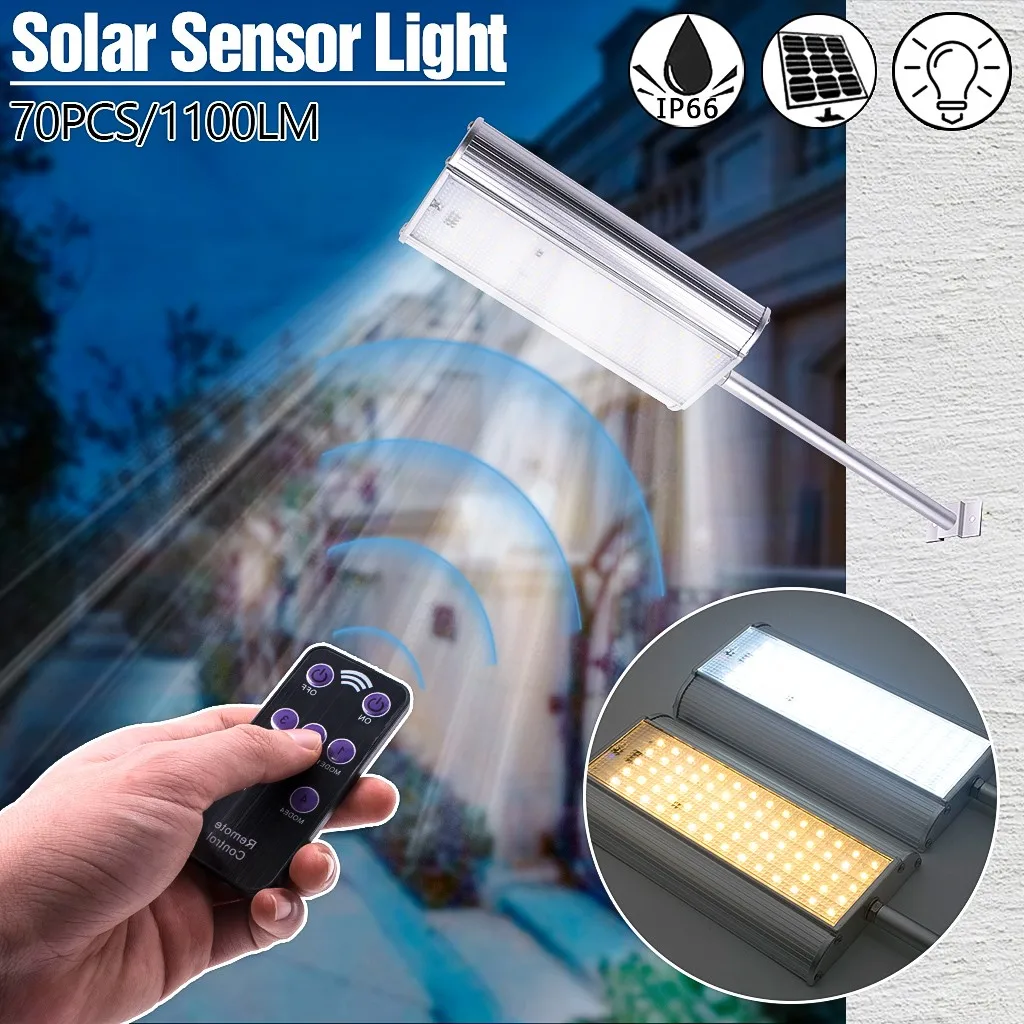 

Solar LED Light Motion Sensor Light Outdoor Garden Path Street Wall Lamp Waterproof 180Degree Remote Switching Solar Light MAR1