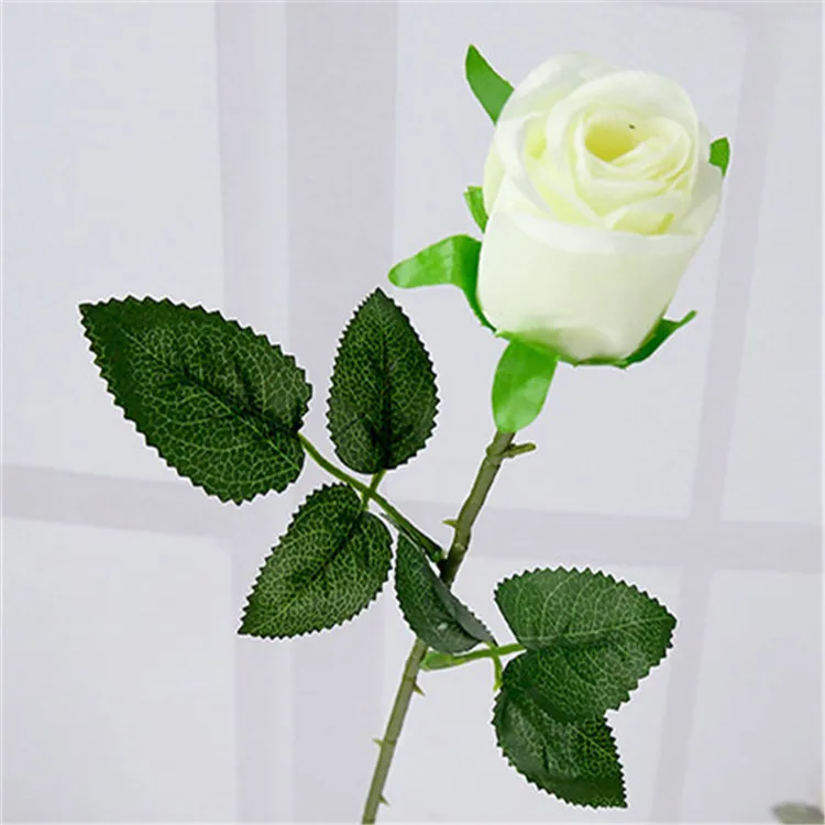 Высокое качество(10 шт./лот) романтическая искусственная Желтая роза цветок DIY бархат Шелковый цветок для вечерние украшения дома, свадьбы, праздника - Color: beige
