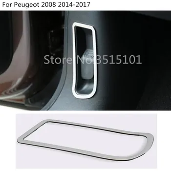 

car detector stick styling front hood Stainless steel machine cover switch frame For Peugeot 2008 2014 2015 2016 2017