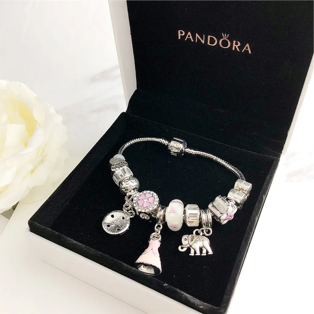 Женский браслет pandora Подвески Серебро 925 оригинальные часы роскошные женские
