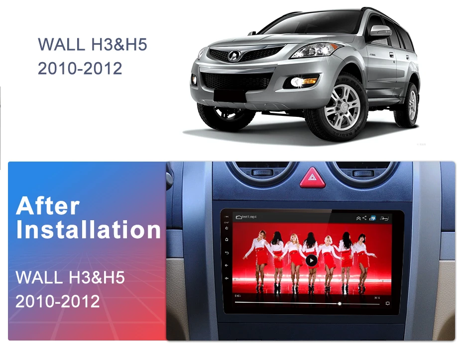 Top AWESAFE 2 din Android 8.1 Car Radio Multimedia video player gps navigation For Haval Hover Great Wall H5 H3 2010 2011 2012 wifi 1
