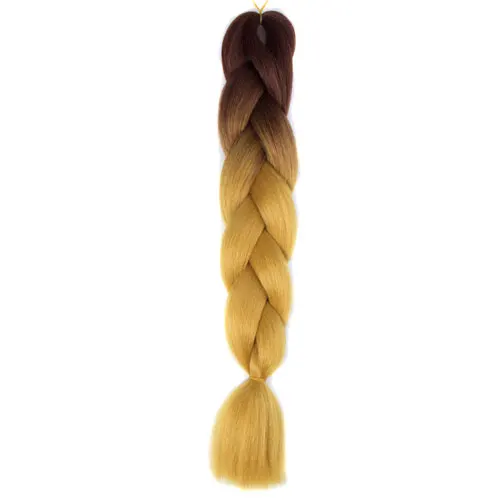 FALEMEI Ombre яки Джамбо плетеные волосы для наращивания 24 дюйма 100 г/упак. синтетические вязанные косички для женщин цветные - Цвет: #6