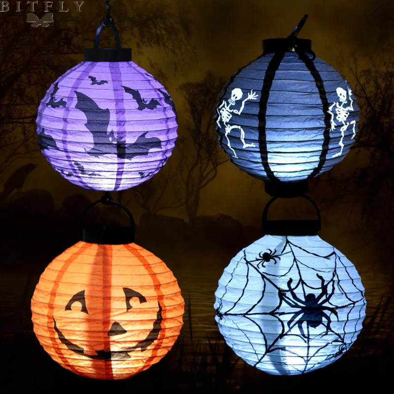 Buy Halloween Led paper lantern spider ,ghost ,pumpkin