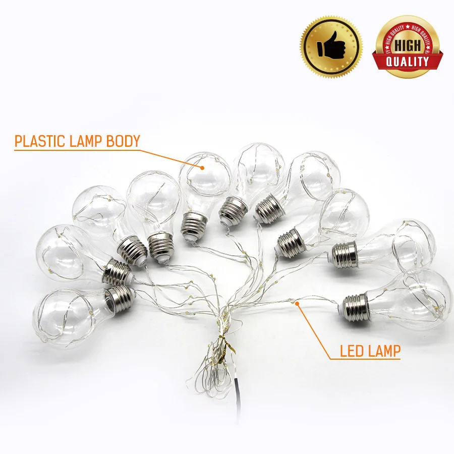 Светодиодная лампа A60 3 Вт водонепроницаемый светильник медная проволока