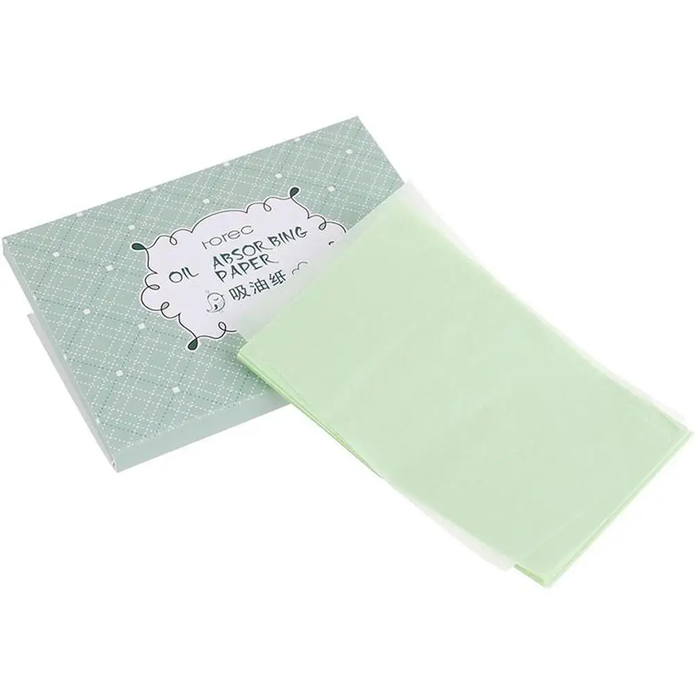 3 пачки = 300 шт переносные впитывающие бумажные салфетки для лица, контроль за маслом, зеленые абсорбирующие листы, Масляные салфетки для лица