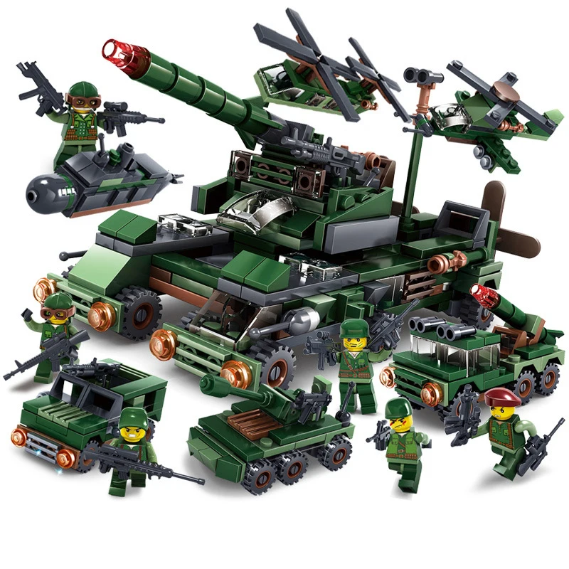 6в1 333 шт солдатские штурмовые военные совместимые с Legoingly city танки детские