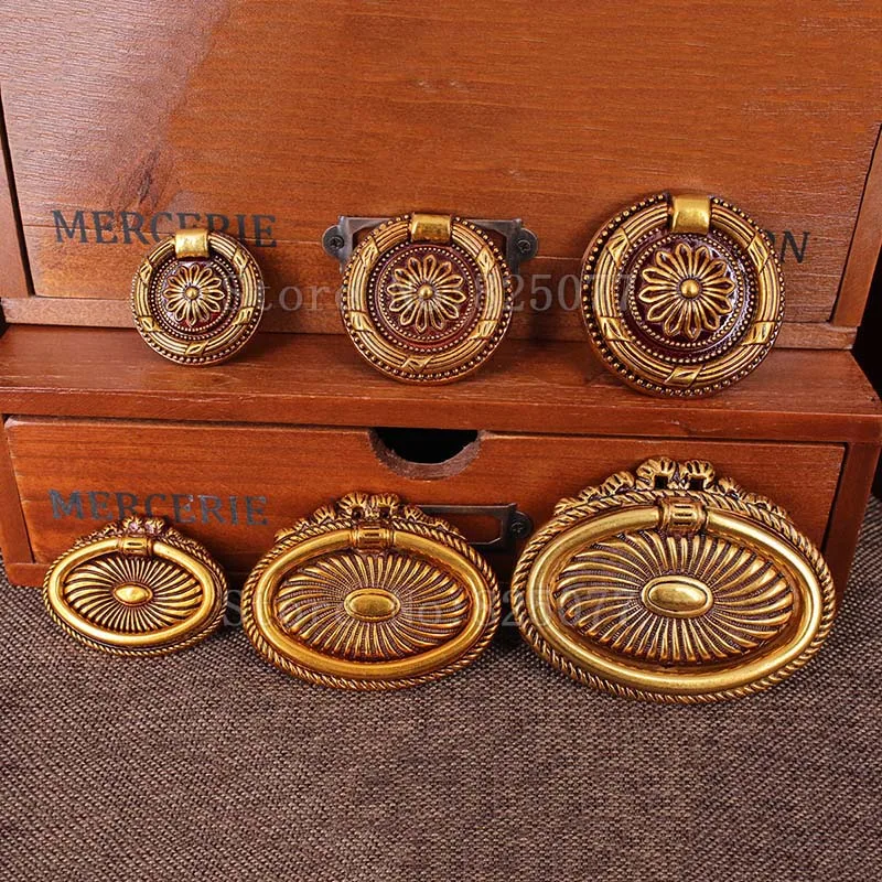 8PCS Single Hole European Antique Zinc Alloy Drawe...