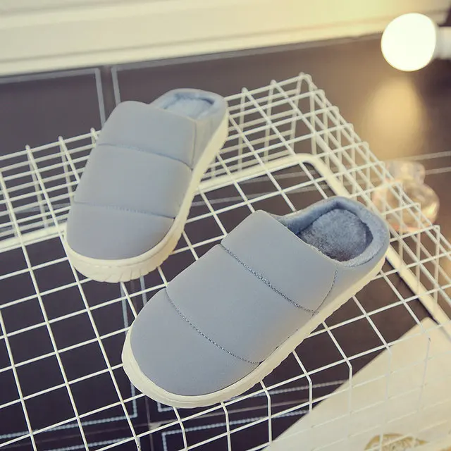 Winter New Arrival Simple Style Men And Women Durable Home Slippers Soft Cotton Comfortable Indoor Antiskid Bedroom Shoes (2)
