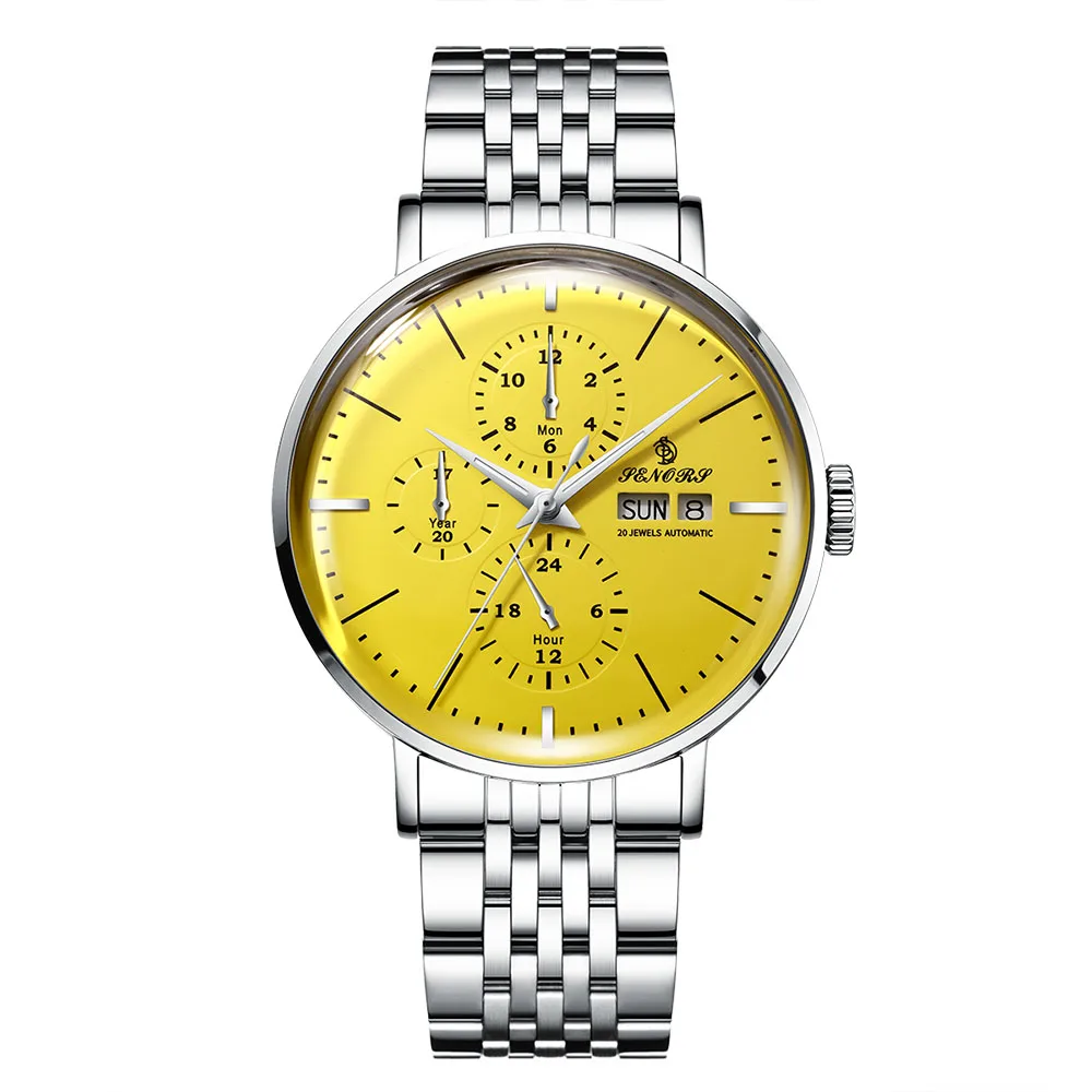 business Winner Watch Men Skeleton Automatic Mechanical Watch Gold Skeleton Vintage Men's Watch stainless stee  Top Brand Luxury