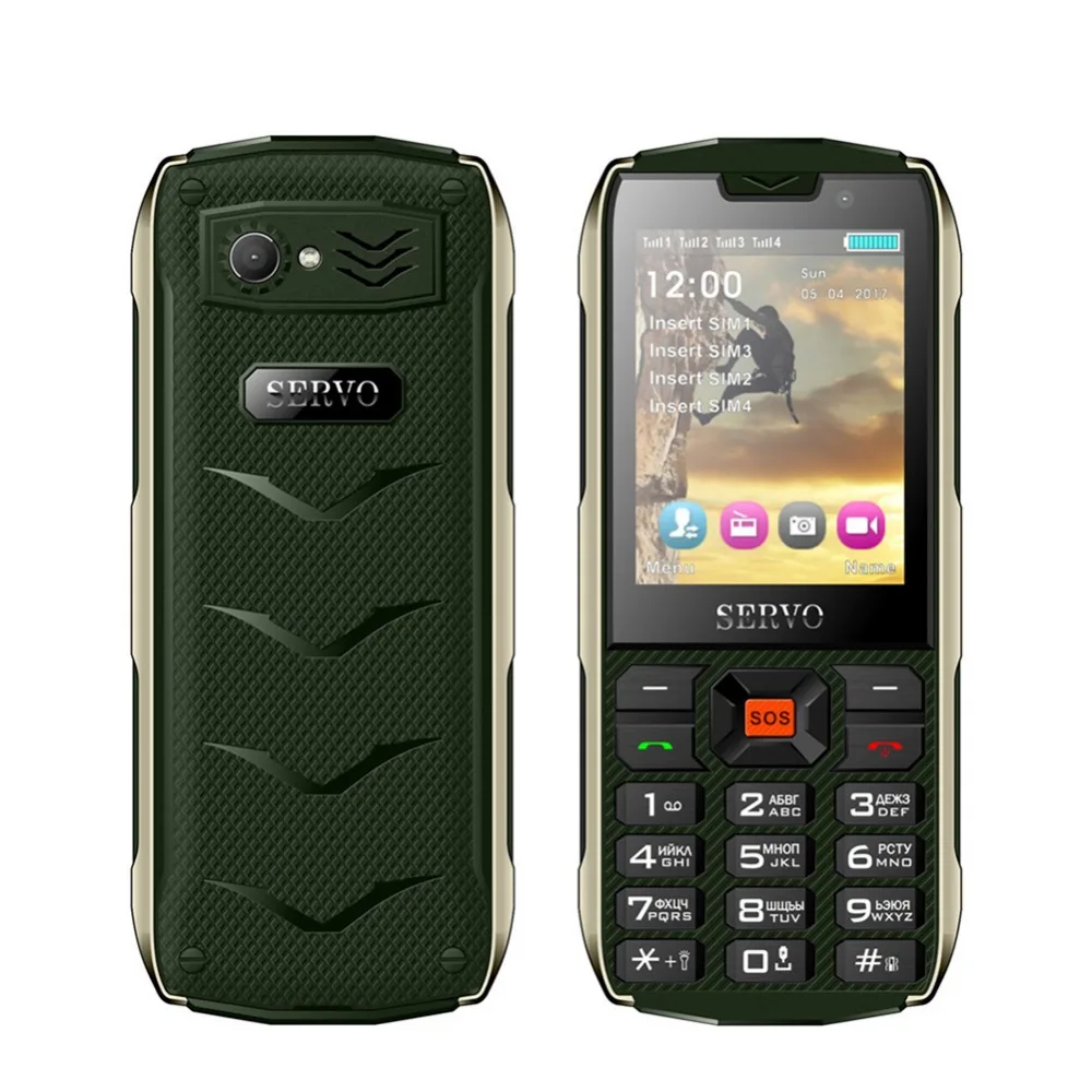 SERVO H8 Mobile Phone 3000mAh Power Bank Bluetooth Flashlight GPRS 2.8Inch 4 SIM Cards 4 Standby Phone Russian Language Keyboard SERVO H8 Mobile Phone 3000mAh Power Bank Bluetooth Flashlight GPRS 2.8Inch 4 SIM Cards 4 Standby Phone Russian Language Keyboard