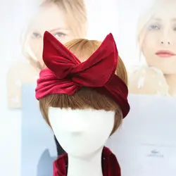 Бархатная повязка на голову трендовые продукты 2019 Японский Корейский стиль Для женщин аксессуары для волос кролика волос кролик оголовье
