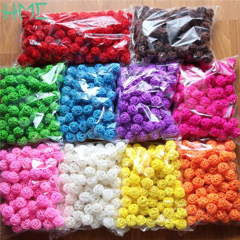 Heißer Verkauf 20 teile/los 3 CM Rattan Kugeln Geburtstag Hochzeit Party Dekoration Rattan Ball Weihnachten Decor Hause Ornament Hause Dekoration