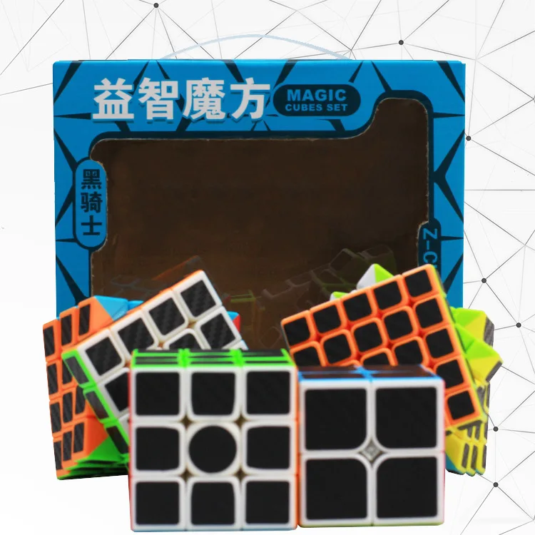 Zhenwei speed Cube Puzzle Pack | 2x2 3x3 4x4 5x5 Fiber Rice Pyramid Skew Megaminx Carbon Stickerless Cube набор Коллекция