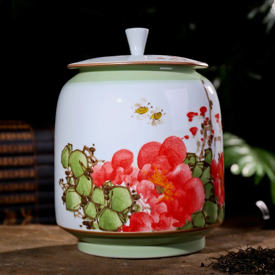 Tea Caddy ceramic storage tank 2 3 kg with large bulk tea storage tank