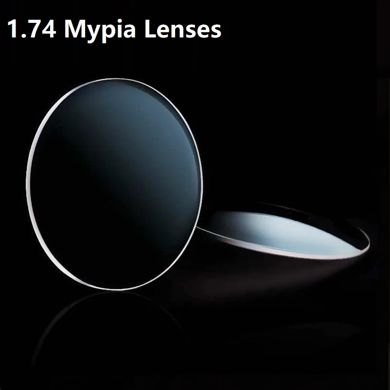 

1.74 Aspherical glass lenses eyes Brand Ultra Thinnest light CR-39 prescription myopia optical Green Coating eyeglasses lenses