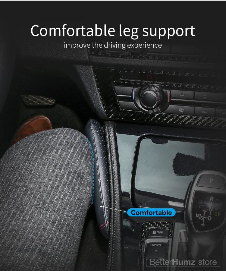BetterHumz внутренняя Кожаная подушка для ног наколенник поддержка бедра автомобиля Стайлинг для BMW E46 E39 E60 E90 E36 F30 F10 X5 аксессуары