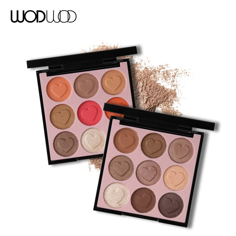 

Wodwod 9 Color Eye Shadow Earth Warm Makeup Set Shimmer Matte Eyeshadow Palette Heart-shaped Nude Eyes Pigments Natural Cosmetic