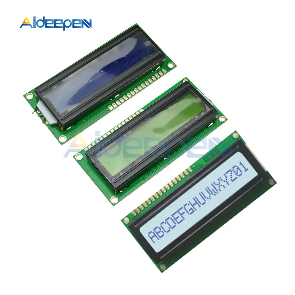 

5V 1601 16X1 Character Digital LCD Display Module LCM STN SPLC780D KS0066 16 Single Row Interface Board Blue/Yellow/White