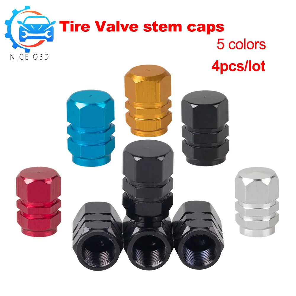 4pc lot Theftproof Aluminum Car Wheel Tires Valves Tyre Stem Air Caps 
