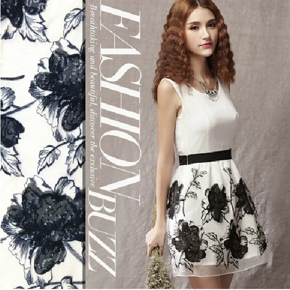 

Heavy light organza embroidered lace fabrics custom high-end apparel fabrics