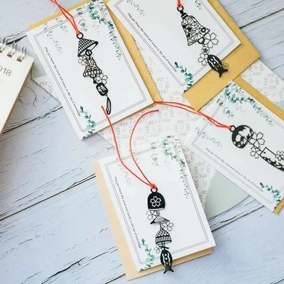 

Zephyr creative wind chime bookmark metal exquisite hollow personalized bookmark