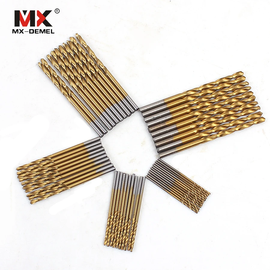 MX DEMEL 50 шт. спиральные сверла из быстрорежущей стали 1/1.5/2/2.5/3 мм Набор пил