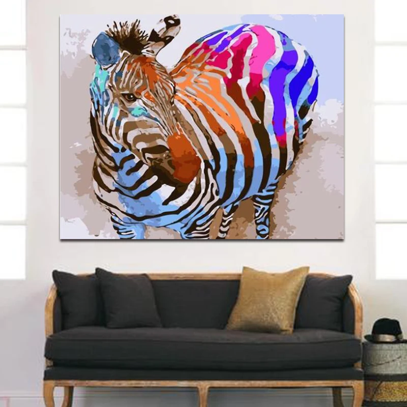Billig Farbe durch zahl kunst malerei durch zahlen Tier zebra malerei studie dekoration malerei erwachsene hand gemalt dekompression